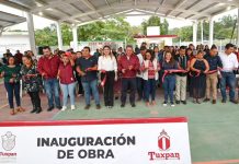 Gobierno de Tuxpan realizó la entrega oficial de la obra “Cancha y Espacios Multideportivos” en la comunidad Ceiba Rica