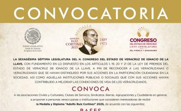 Emiten convocatoria para entrega de la Medalla Adolfo Ruiz Cortines 2025
